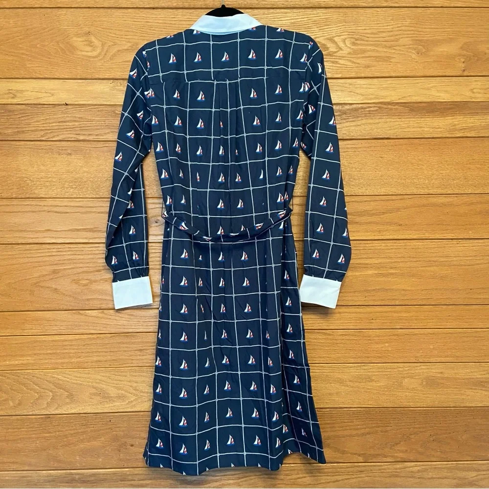 Brooks Brothers nautical sailboat button front shirtdress - Picture 6 of 7